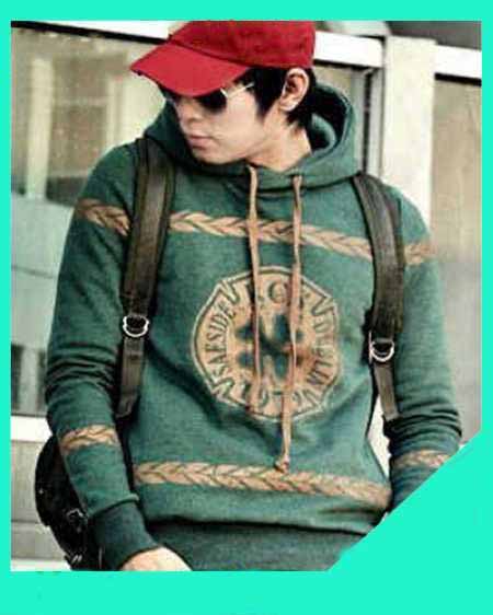 Men's Korea Autumn Dark Green Slim Even Cap Coat