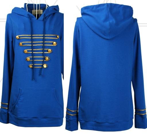 Blue Napoleon Military Uniform Style Restoring Ancient Ways British Wind Personality Fleeces