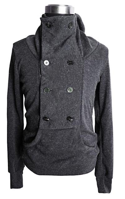 Men's Gray Turtleneck Wool Long Sleeve Sweater
