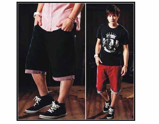 The Youth Men Casual Zipper Front Cotton Shorts