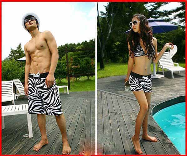 Set of Couples Casual Quick Dry Beach Shorts / Swim Trousers