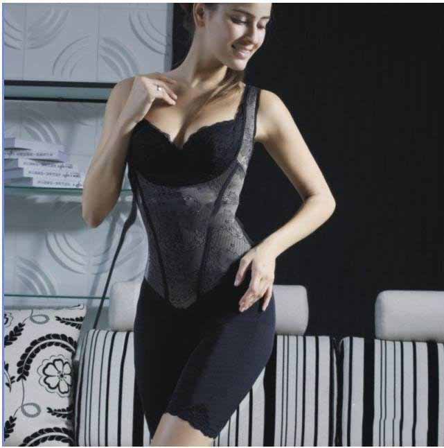 Ladies Black No Buckle No Zipper Conjoined Twins Waist Silk Protein Postpartum Model Body Underwear Shaper