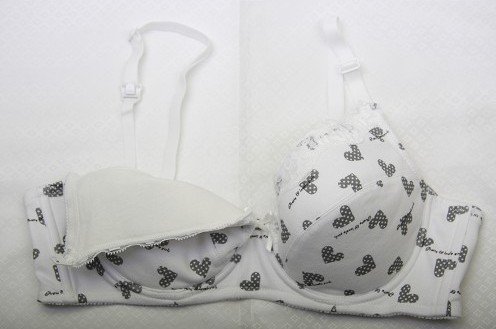 Steel Buckle Full Cup Single White Peach Heart Breathable Seamless Bra