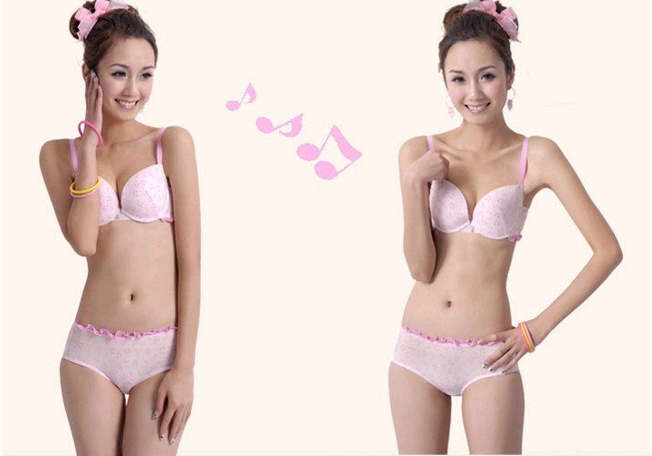 Low-waist Double Back Buckle Thin Glass Pendants Sexy Mesh Nylon Underwear Sets