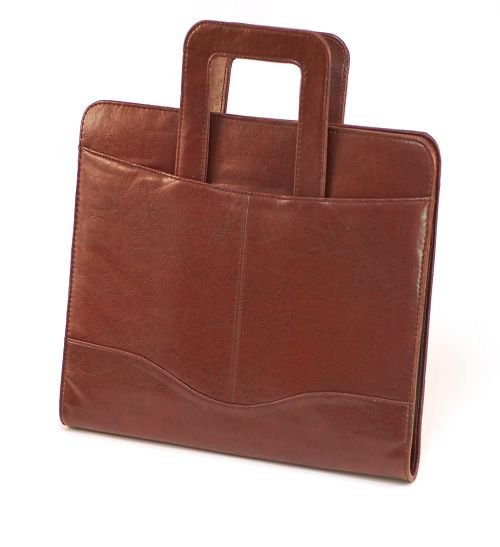 Shiny Brown Multifunctional Soft Portfolio / Business Bag