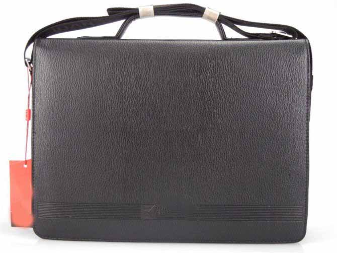 Men Zipper & Hasp PU Leather Briefcase