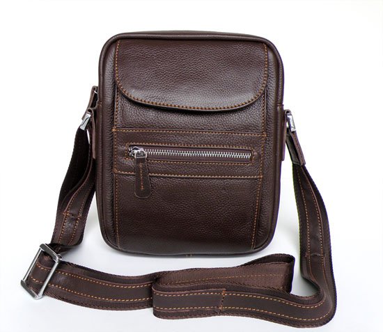 Brand New Design Real Leather Men's Coffee Shoulder Messenger Bag