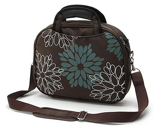 Brown With Zippers Nylon Laptop Bags
