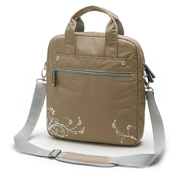 Gray One Shoulder With Zippers Laptop Bags