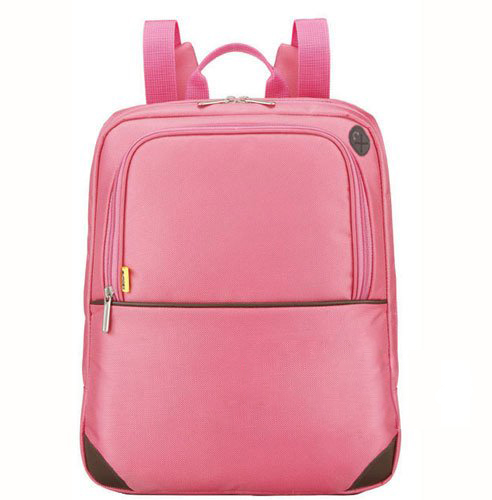 Nylon Zipper Pink Waterproof Laptop Backpack
