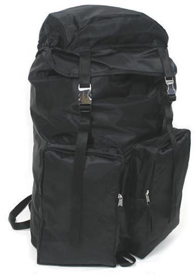 YKK Zippers Press Button Modern Strap Black Porter Backpack / School Satchel
