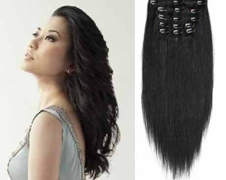 20 Inch Clip in Hair Extension 100% Remy Human Hair Full Lace Wigs