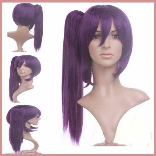 Fashion Jerry Curl Hair Cosplay Wig Long Purple Synthetic Hair Wigs