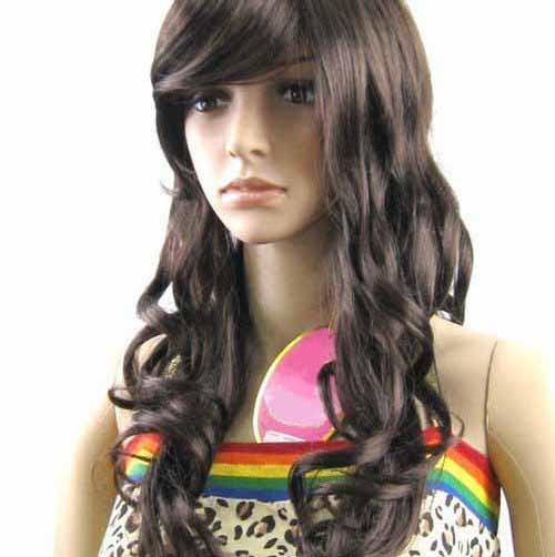 Synthetic Hair Brown Full Lace Wig Fashion Spring Curl Hair