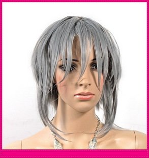 Alternative Gray Synthetic Short Full Lace False Hair