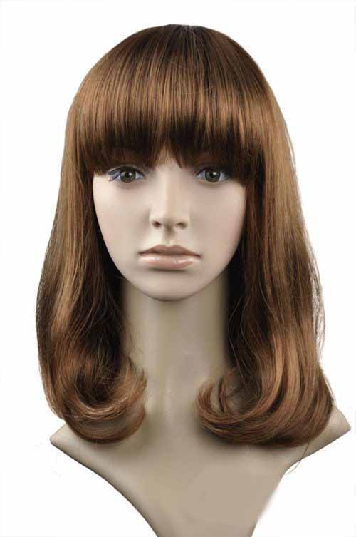 Ni Silk Neat Bang Fashion Curl Short Synthetic Full Lace Wig