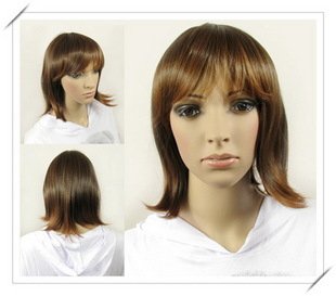 Lady Gold Short Straight Full-lace Human Hair Wigs