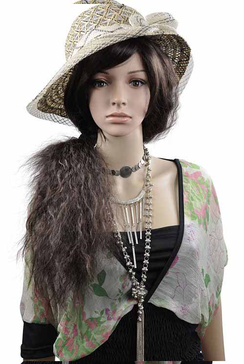 Spring Curl Inclined Bang Long Synthetic Full Lace Wigs