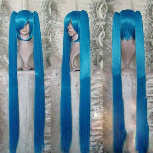 Dark Blue Straight Extra Long Synthetic Wigs