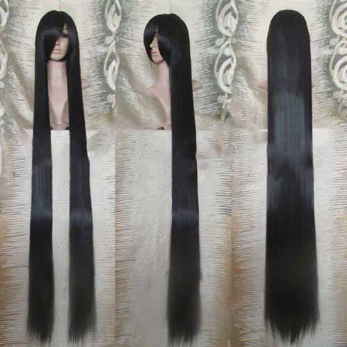 Extra Long Straight Black Synthetic Wigs