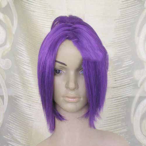 Purple Short Lace Front Indian Remy Cosplay Wig