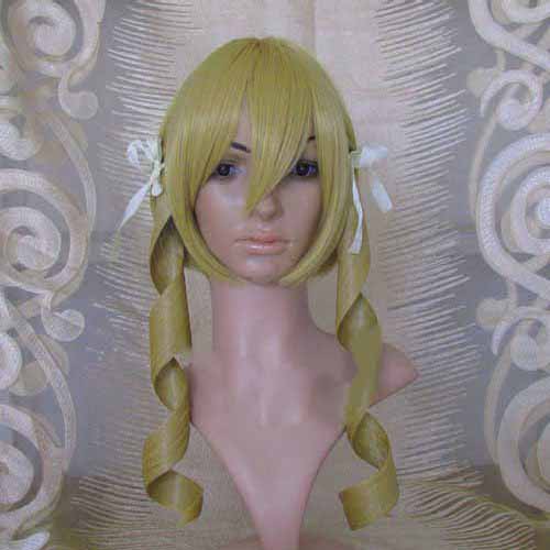 Golden Full Lace Straight Curly Tails Cosplay Wig
