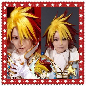Synthetic Fiber Yellow/Red Manmade Star Driver Figuarts Cosplay Wig