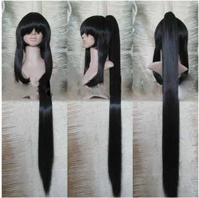 Black Straight & Curved Extra Long Cosplay Wigs