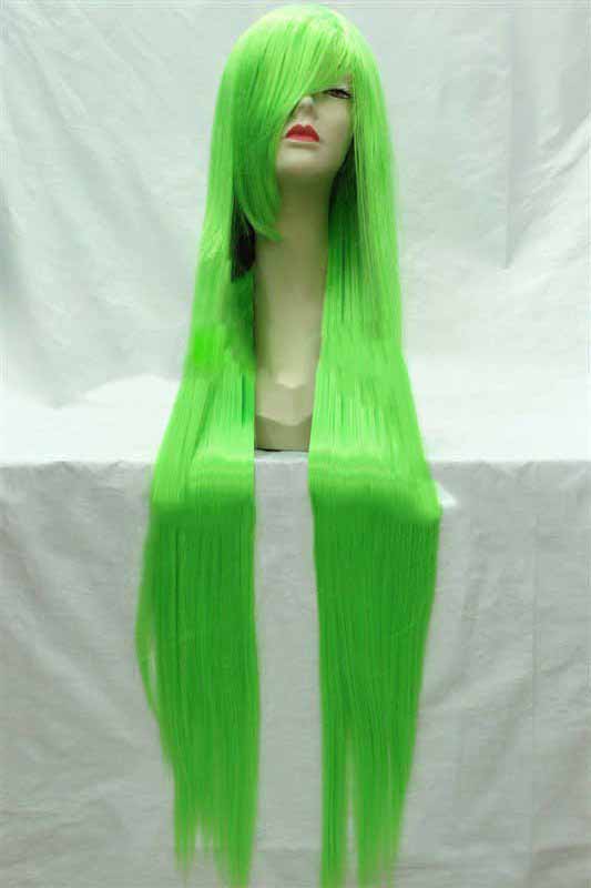 Long Green Color Straight Synthetic Party Wigs