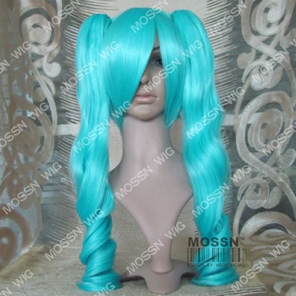 Vocaloid Miku Light Water Blue Ponytails Party Wigs