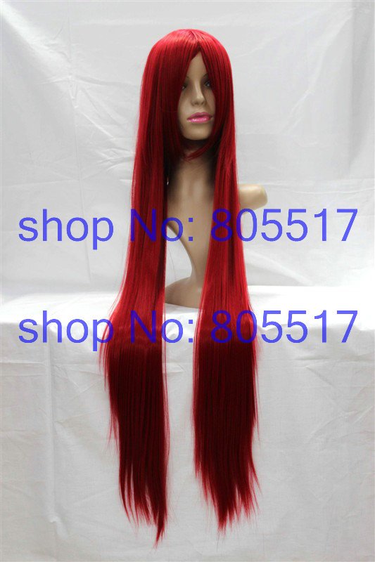 Long Wine Red Straight Synthetic Party Wigs