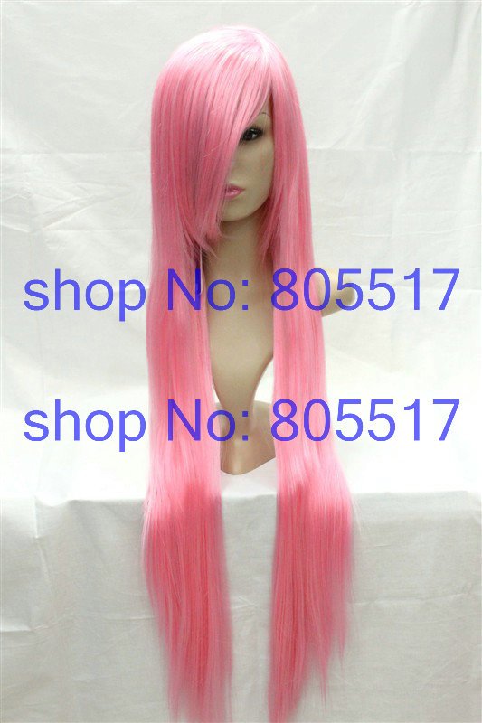 Ladies' Long Pink Straight Synthetic Party Wig