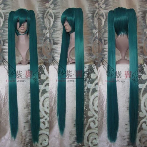 Greenblack Vocaloid Hatsune Miku Straight Long Party Wig