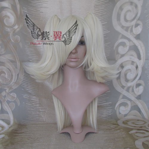 Golden Silver Alois Straight Party Wigs with Curly Tails