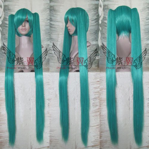 Dark Green Human Made Vocaloid Hatsune Miku Straight Long Cosplay Wig
