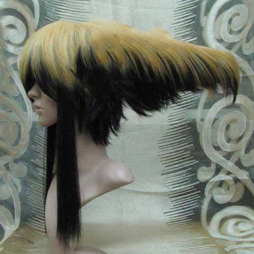 Black and Gold Funny Flying Short Costume Accessories Wig