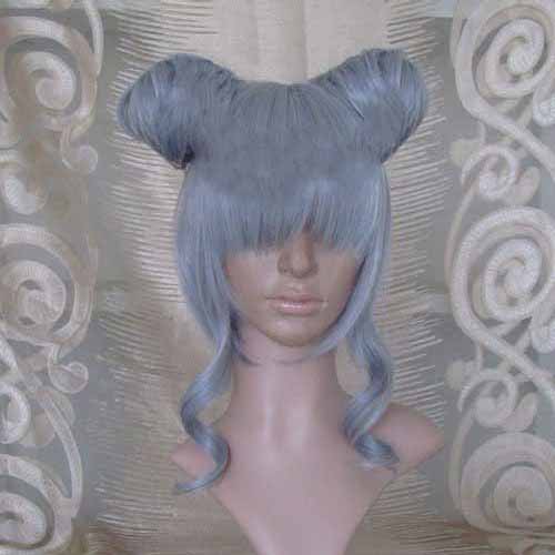 Girl Silver Grey Fashion Synthetic Fiber Cosplay Wig