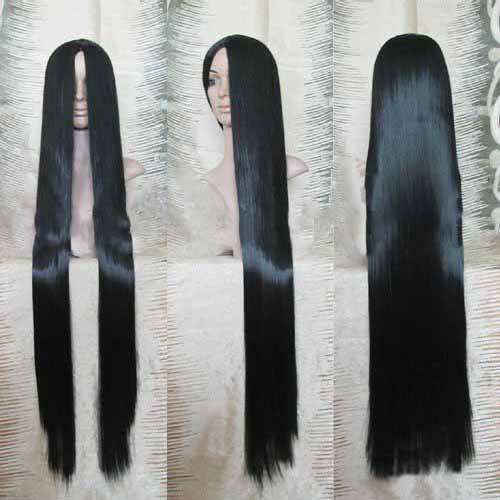Black Lace Front Indian Remy Extra Long Straight Cosplay Wig