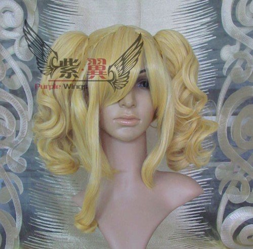Golden Lace Front Indian Remy Synthetic Curly Cosplay Wig
