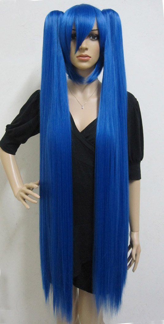Blue Anime Cos Long Vocaloid MIKU Curly Synthetic Costume Wig