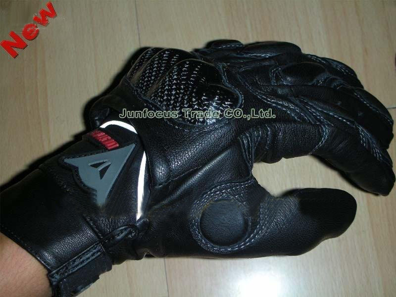 Full Mittens Black Leather Cycling Gloves
