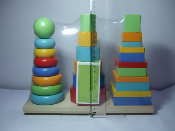 Children Big Size Muti Color Wooden Geometric Stacker