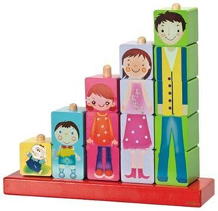 Happy Family Colourful Wooden Blocks Toys