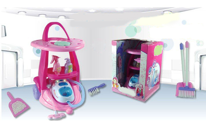 Play with Toy Simulation Children Clean Carts Vacuum Cleaner