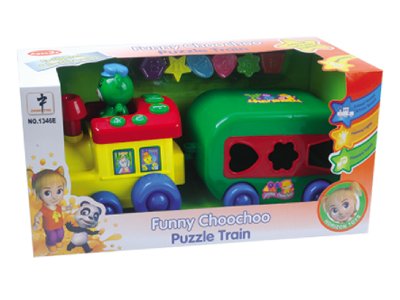 2 - Compartment Funny Cartoon Choochoo Puzzle Train Educational Toy