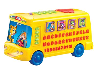 Educational Toys Funny Bus Multifunctional Learning Toy Chinese / English / Spanish Alphabet Learning Toy