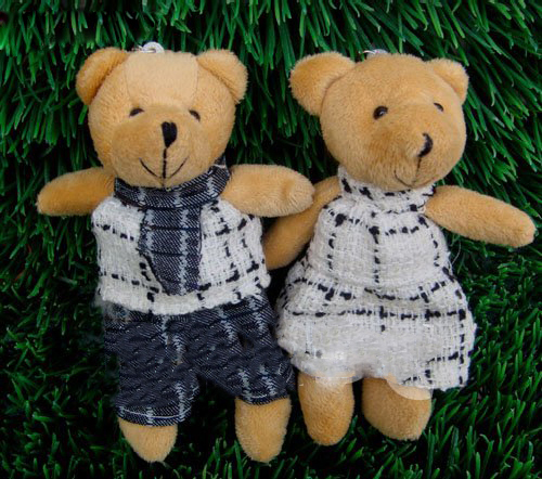 White & Brown Bear Shape Cotton & Polyester Puppets