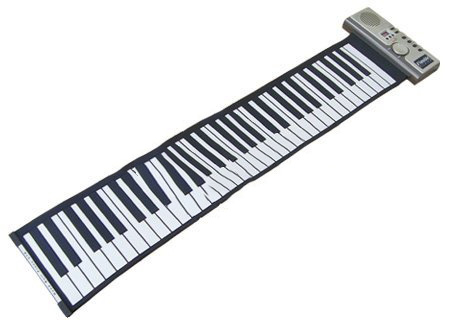 Small Foldable with MIDI Digital Roll-up Soft Black & White Keyboard Piano