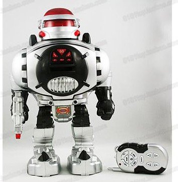 Silver Colour Plastic Infrared Remote Control Versatile Programmable Robot Toy