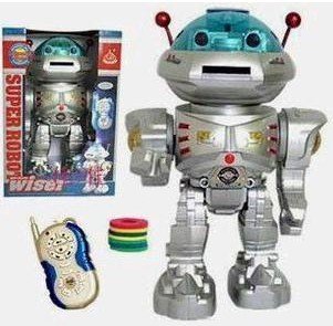 Silver & Blue Plastic Jingle Cats Shape Toy Robots
